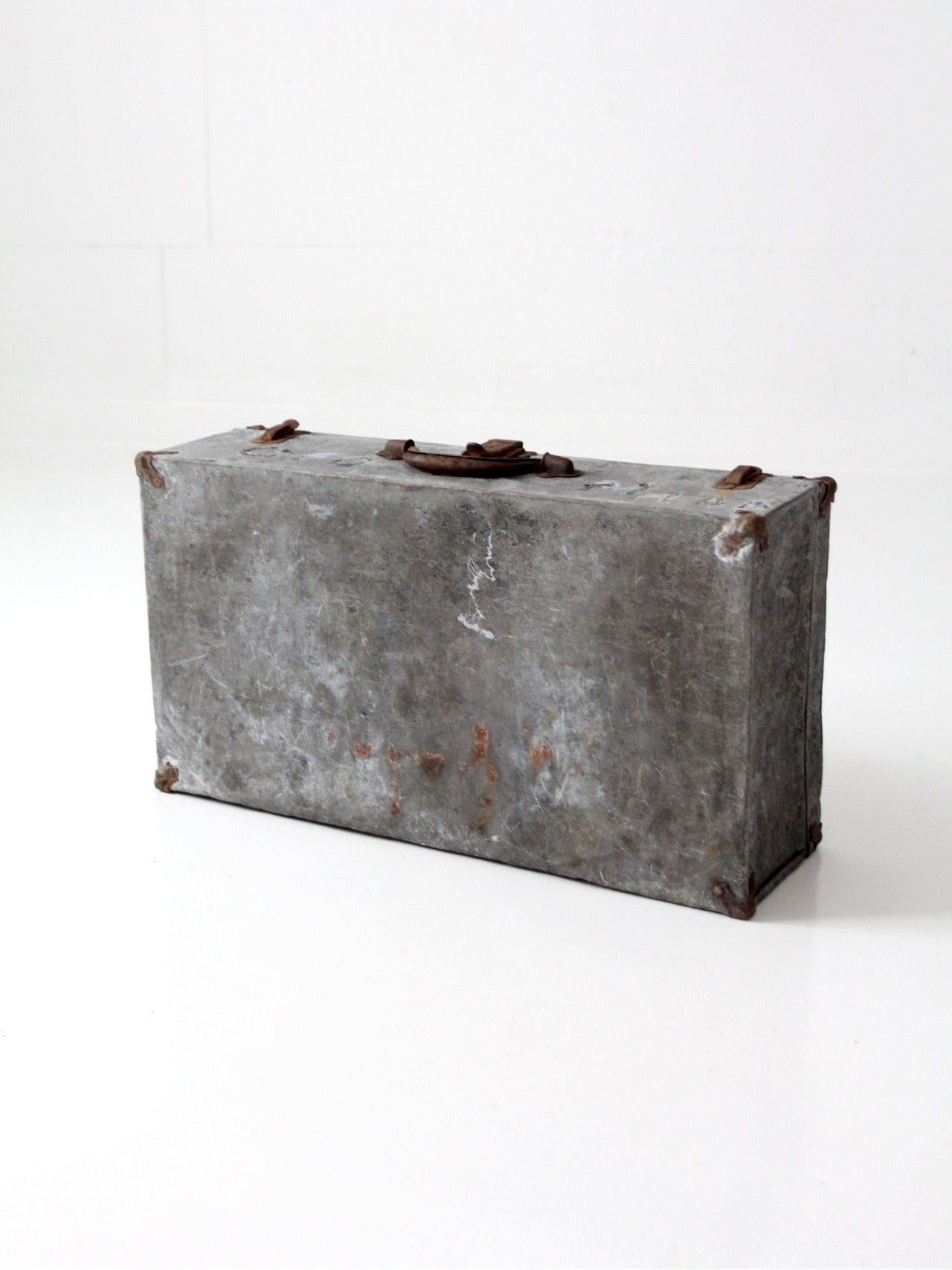 antique galvanized metal travel case