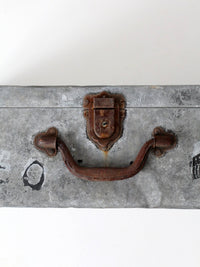 antique galvanized metal travel case