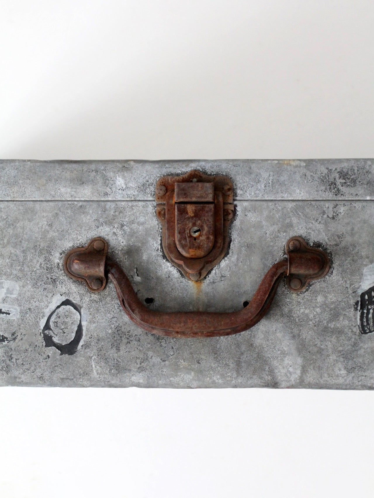 antique galvanized metal travel case