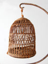 antique wicker bird cage and stand
