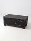antique black woven canvas trunk