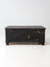 antique black woven canvas trunk