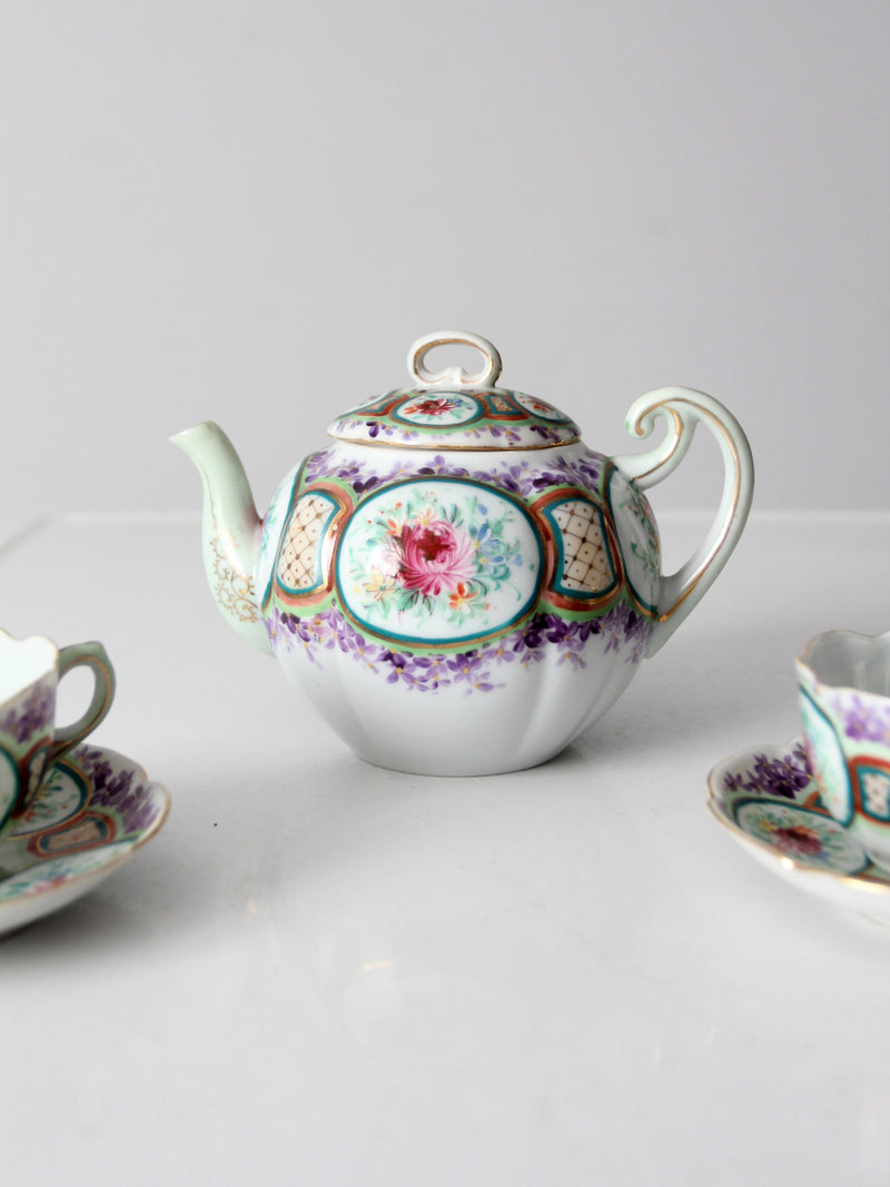 antique floral porcelain tea set
