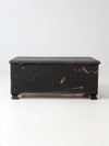 antique black woven canvas trunk