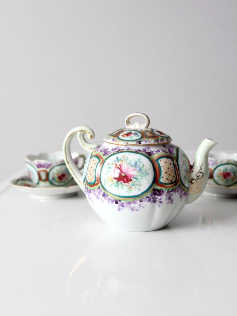 antique floral porcelain tea set