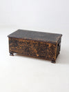 antique black woven canvas trunk