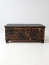antique black woven canvas trunk