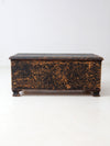 antique black woven canvas trunk