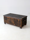 antique black woven canvas trunk