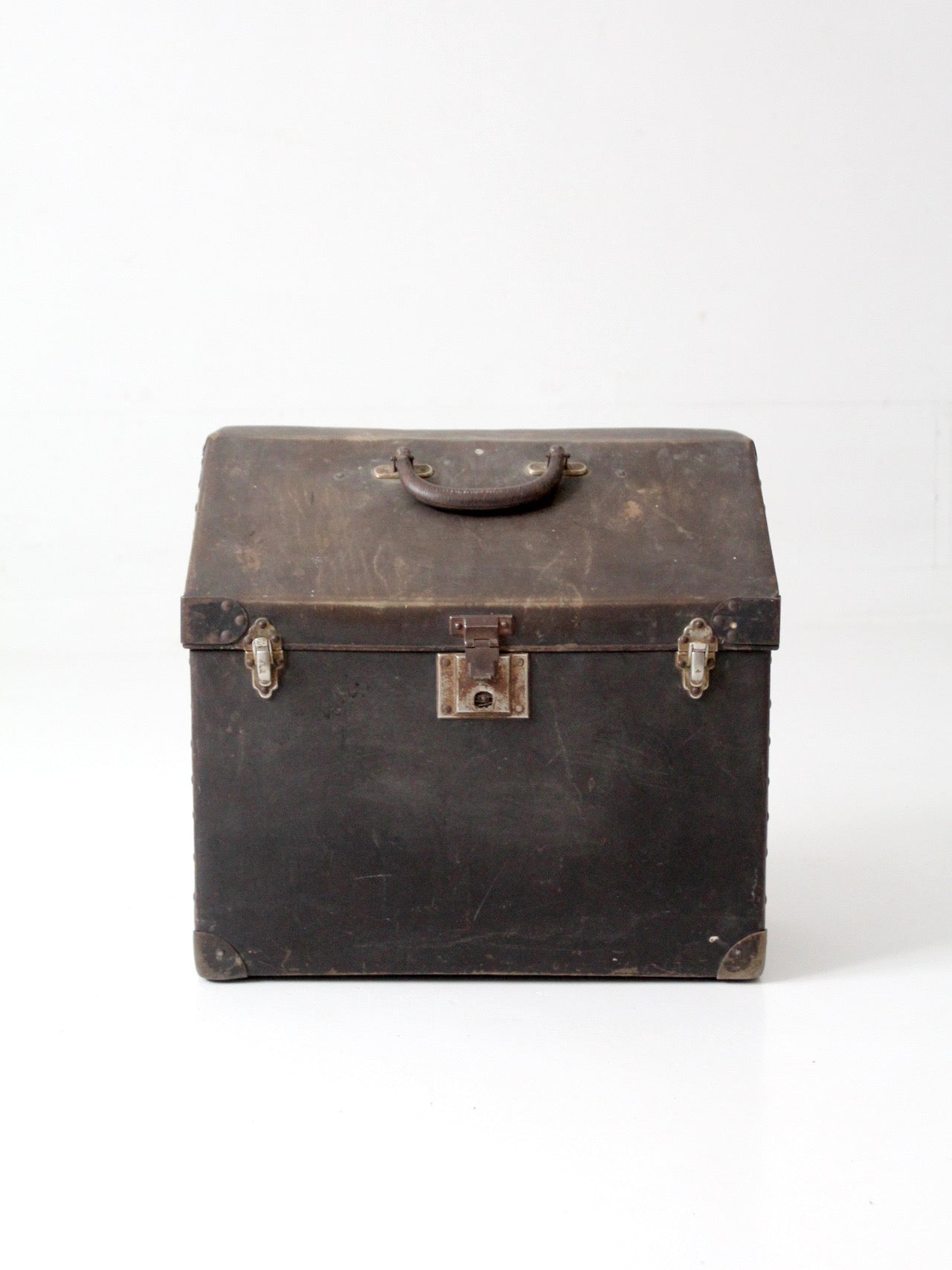 antique industrial travel case trunk