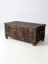 antique black woven canvas trunk