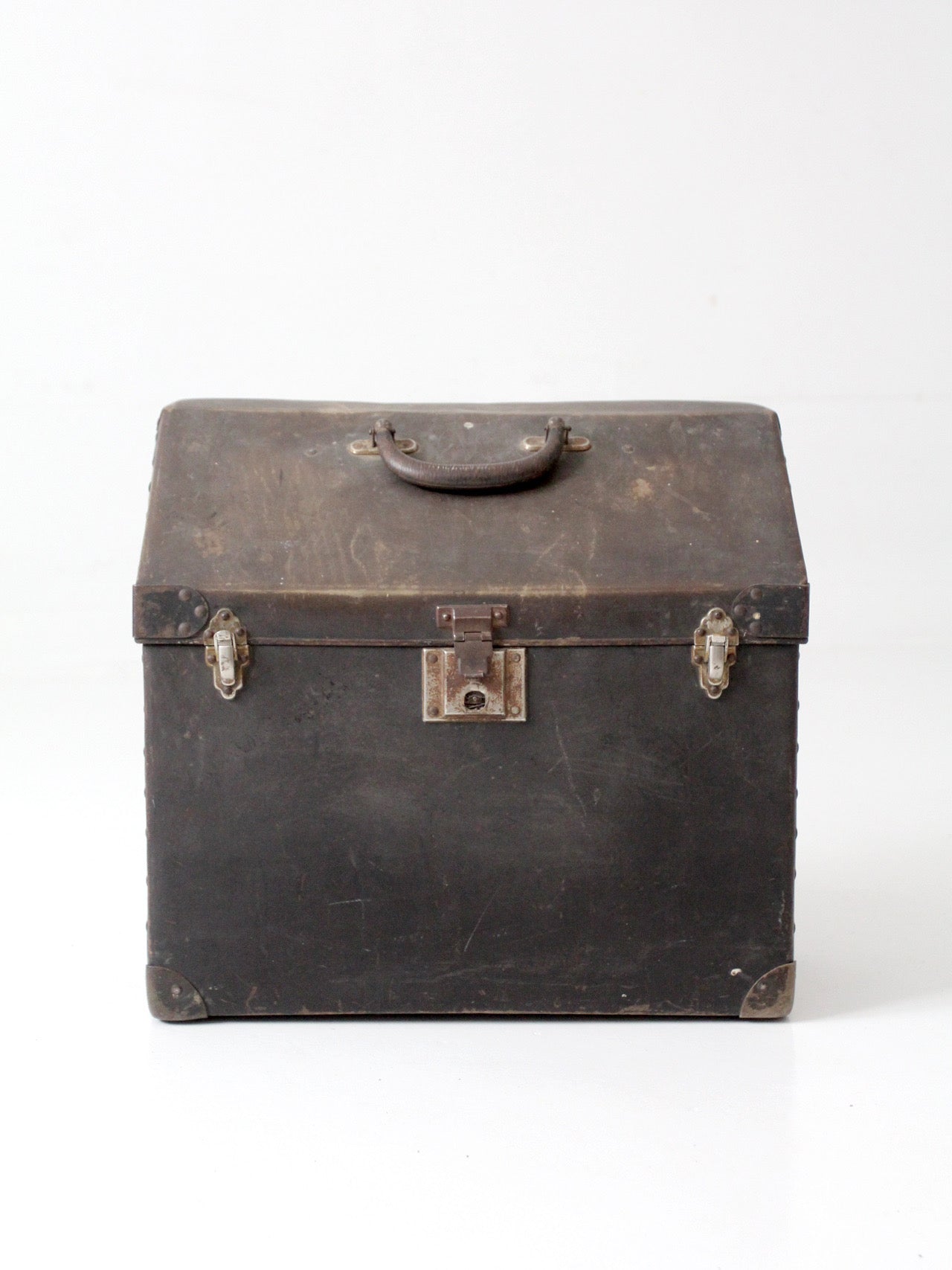 antique industrial travel case trunk