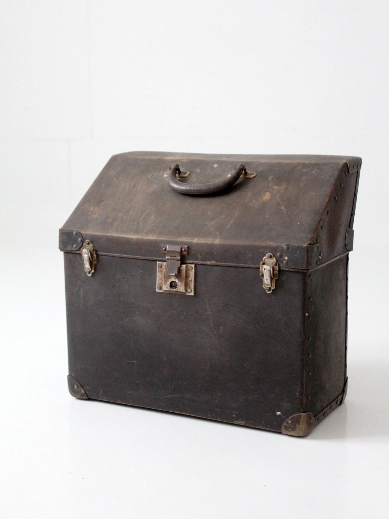 antique industrial travel case trunk