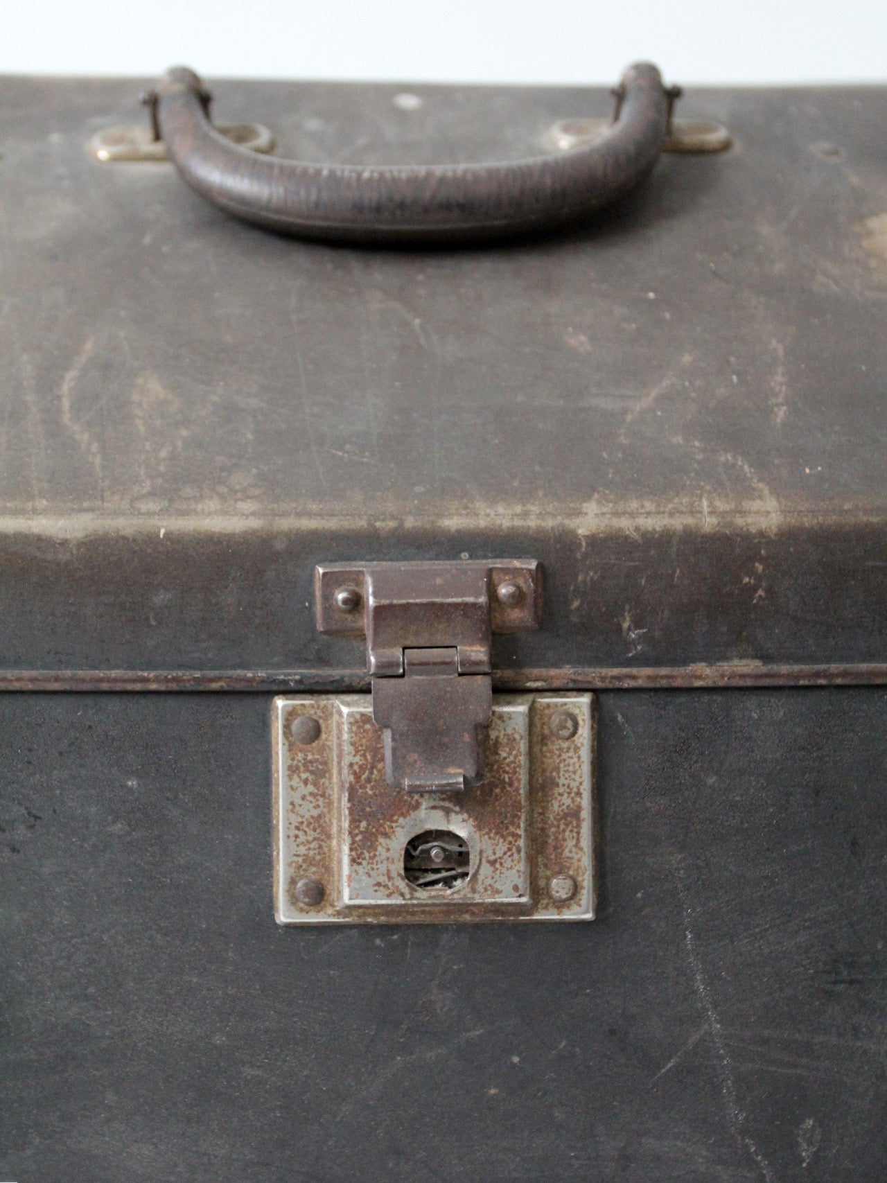 antique industrial travel case trunk