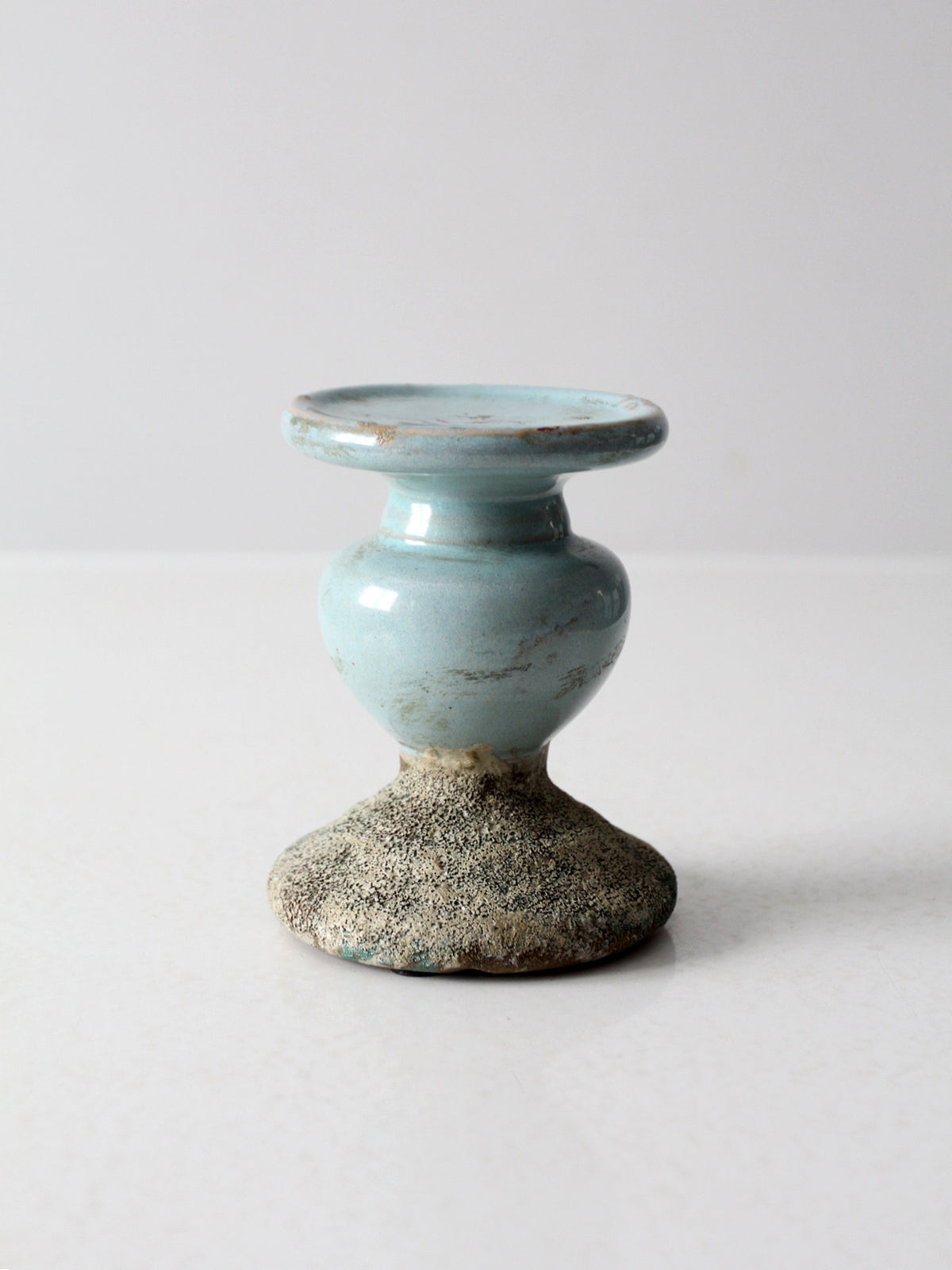 vintage pottery candle pedestal