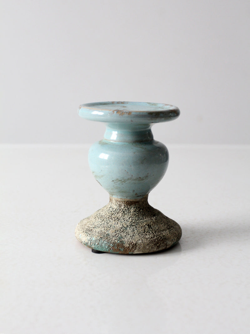 vintage pottery candle pedestal