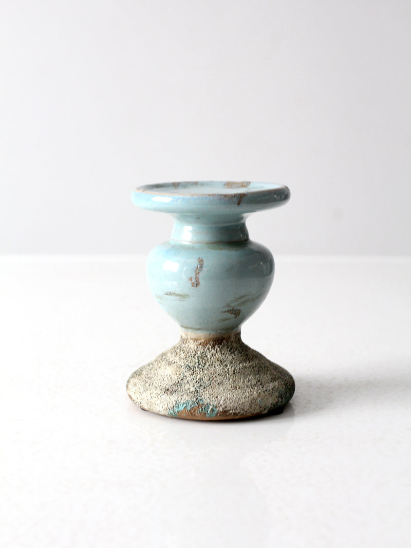 vintage pottery candle pedestal