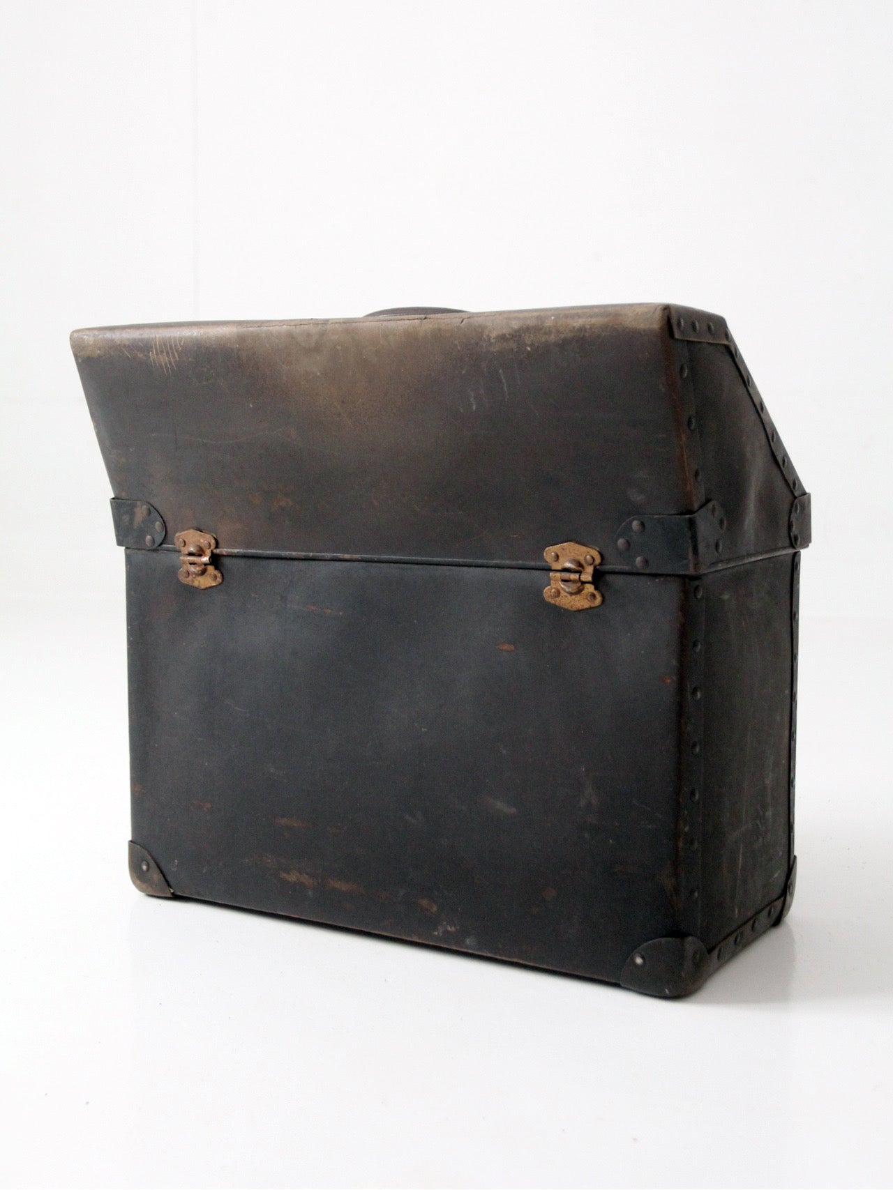 antique industrial travel case trunk