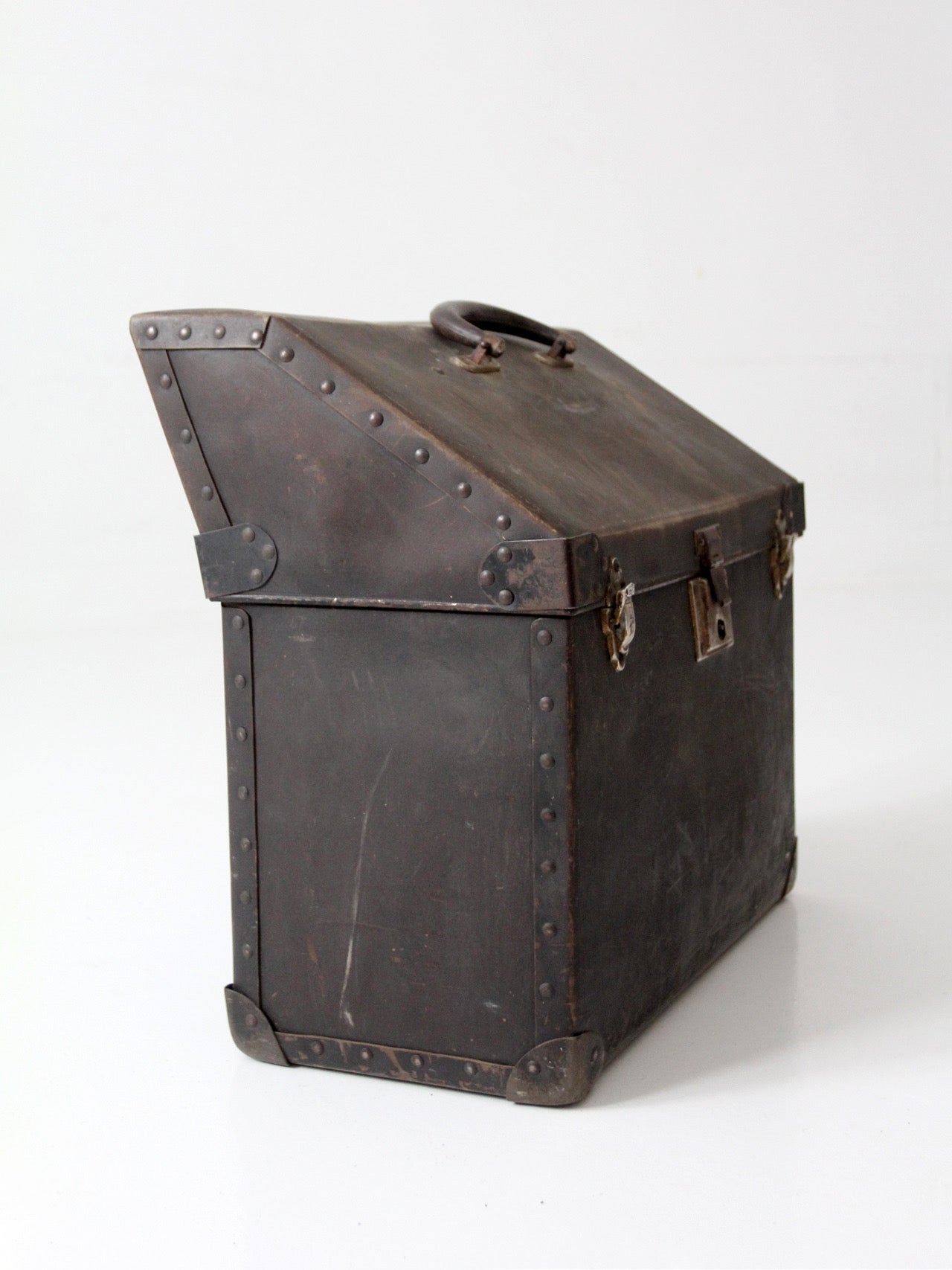 antique industrial travel case trunk