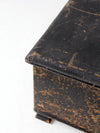 antique black woven canvas trunk