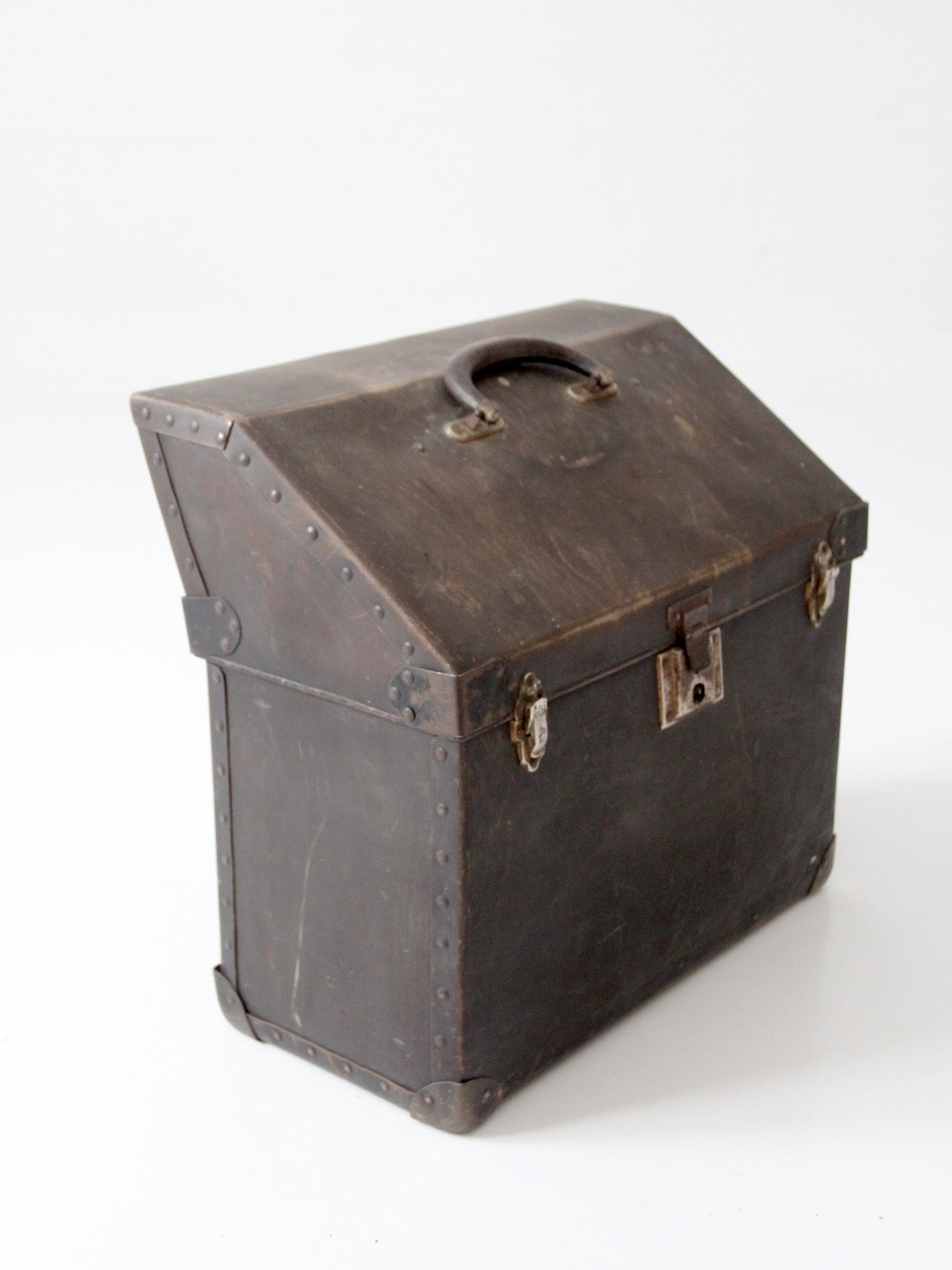 antique industrial travel case trunk