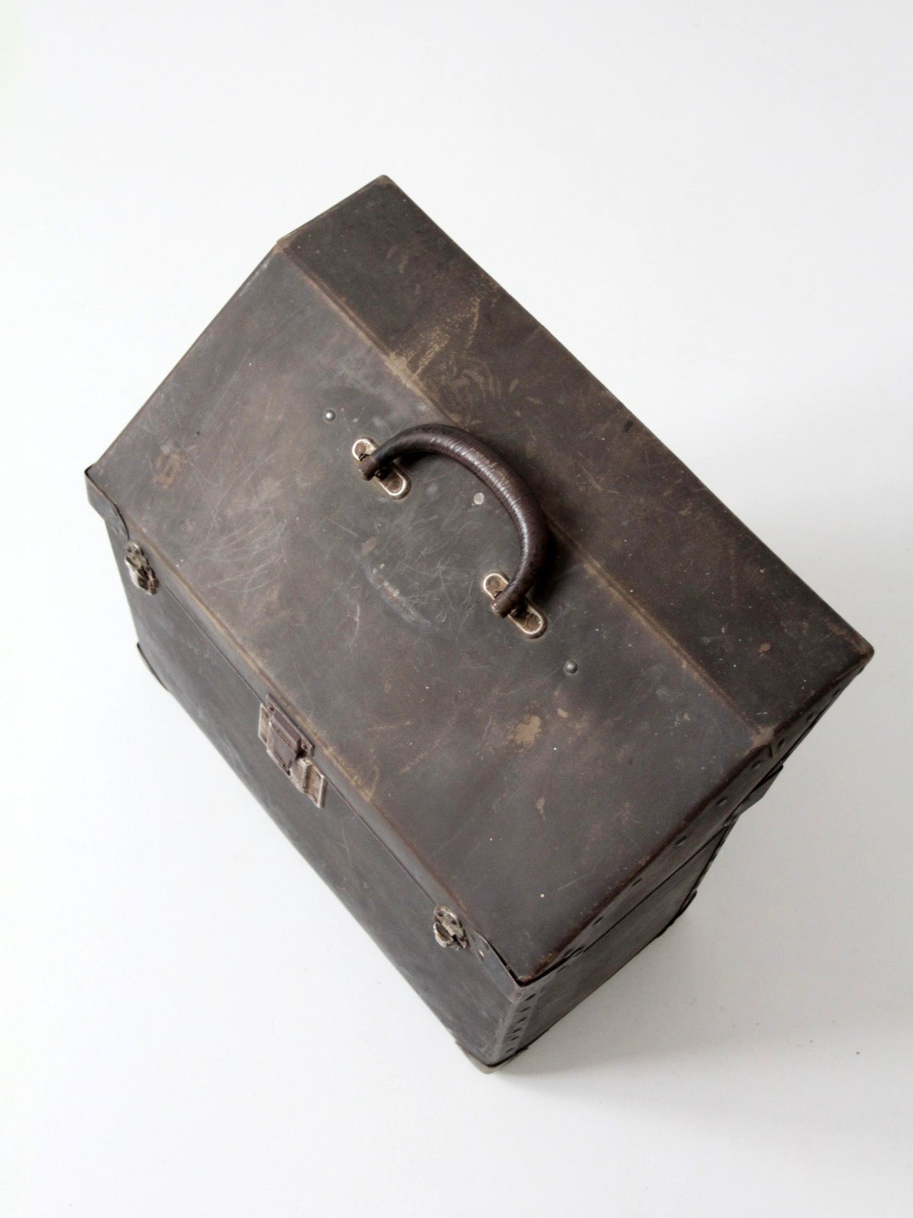 antique industrial travel case trunk