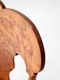 antique pressed back oak chair with cane seat