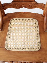 antique pressed back oak chair with cane seat