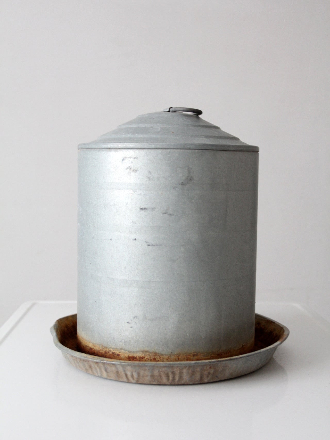 vintage galvanized chicken feeder