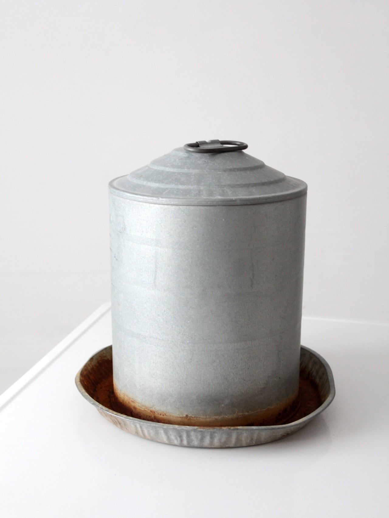 vintage galvanized chicken feeder