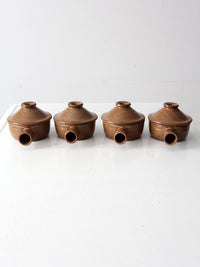 vintage crock bowls with lids set of 4