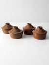 vintage crock bowls with lids set of 4