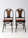 antique art deco folding chairs by Louis Rastetter & Sons pair
