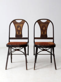 antique art deco folding chairs by Louis Rastetter & Sons pair