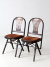 antique art deco folding chairs by Louis Rastetter & Sons pair