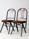antique art deco folding chairs by Louis Rastetter & Sons pair
