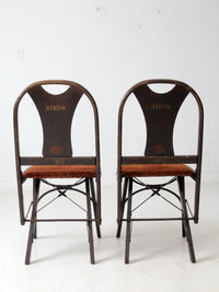 antique art deco folding chairs by Louis Rastetter & Sons pair