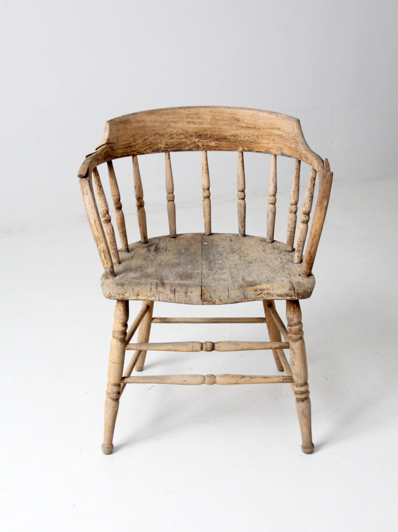 antique rustic captain's chair