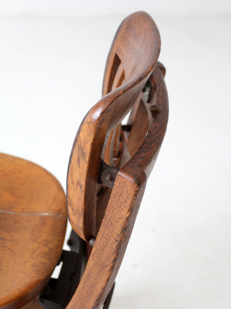 antique 1930's Gunlocke swivel desk chair