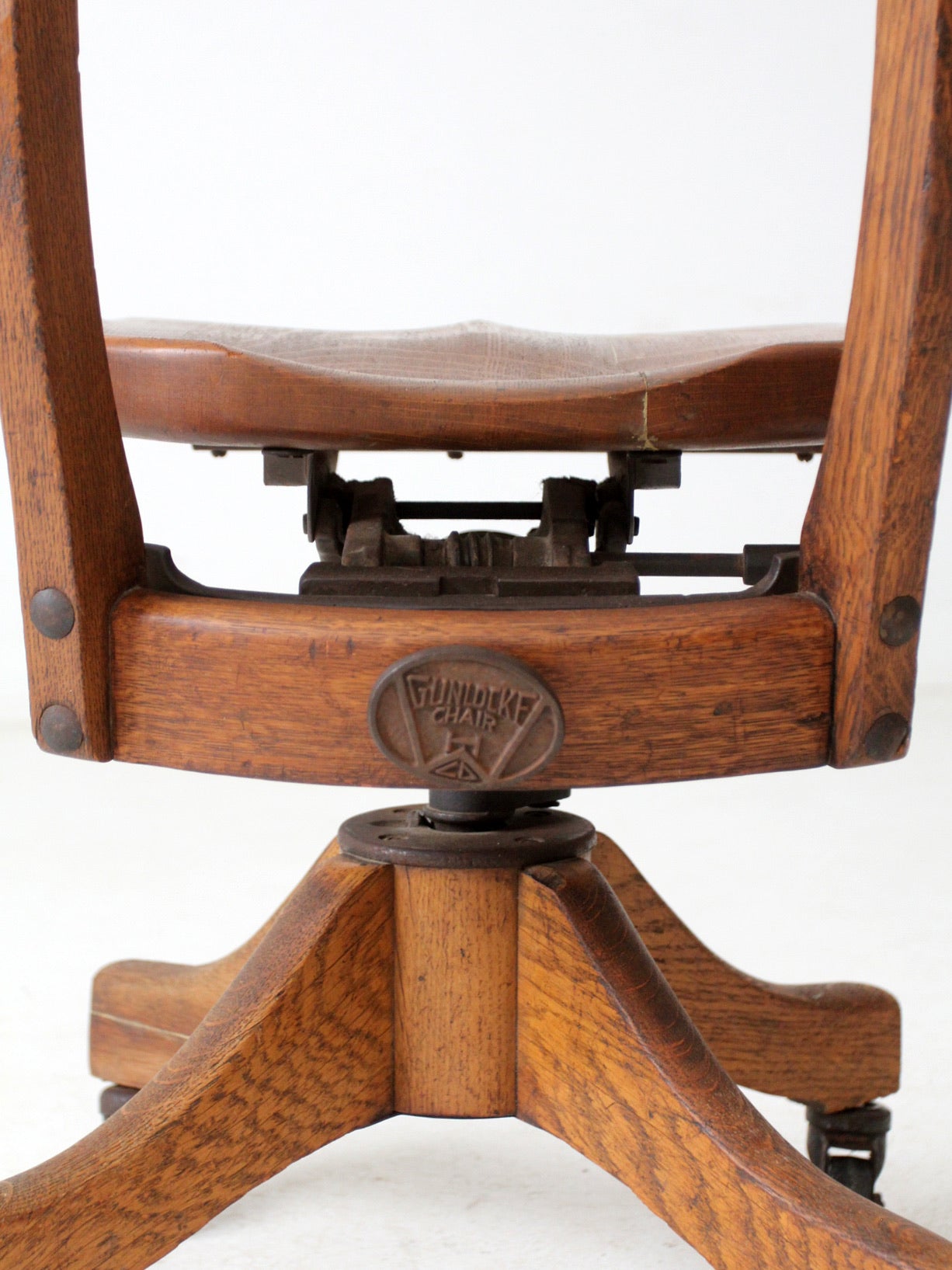 antique 1930's Gunlocke swivel desk chair