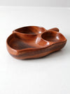 mid century monkey pod wood serving bowl