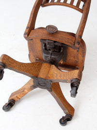 antique 1930's Gunlocke swivel desk chair