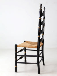 vintage Hitchcock style ladderback chair with rush seat