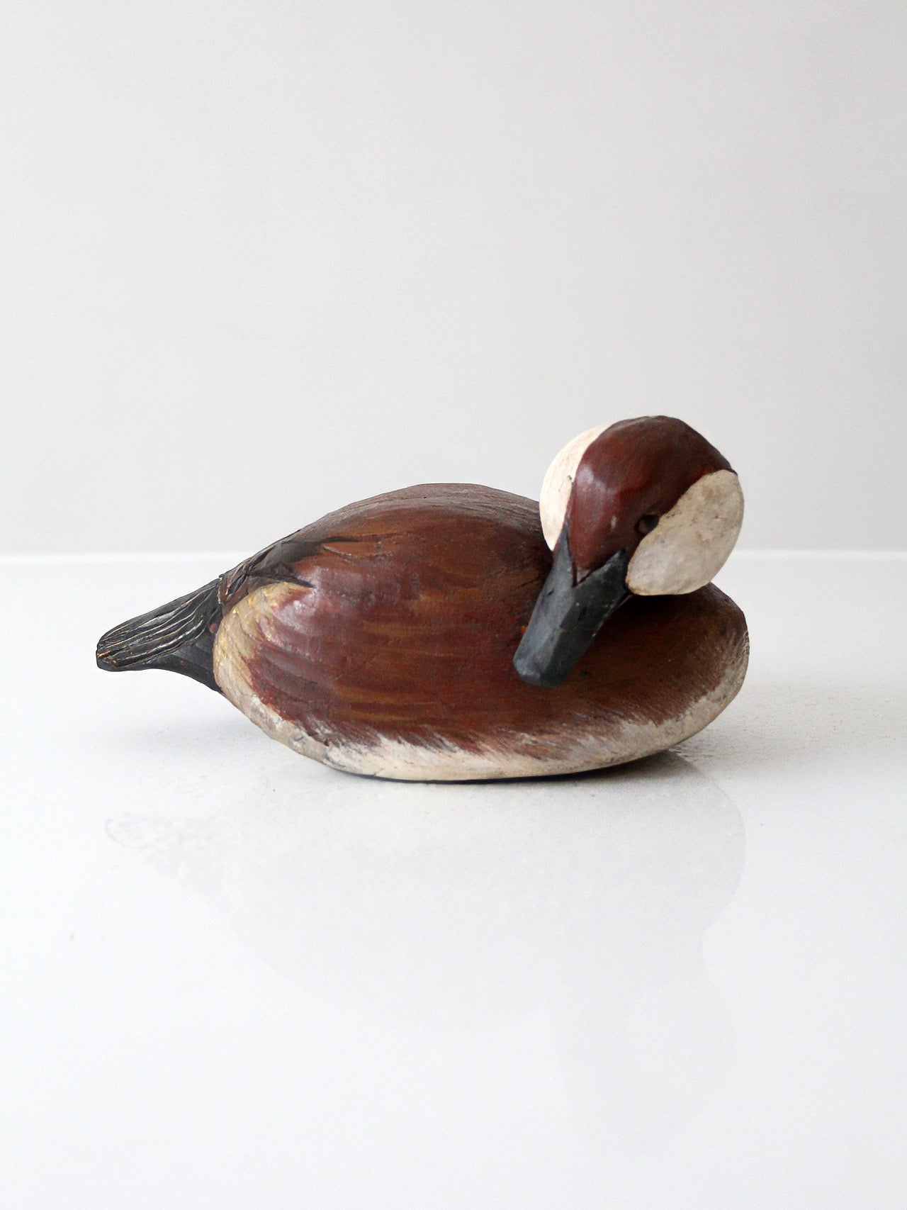 vintage hand-carved canvasback duck decoy