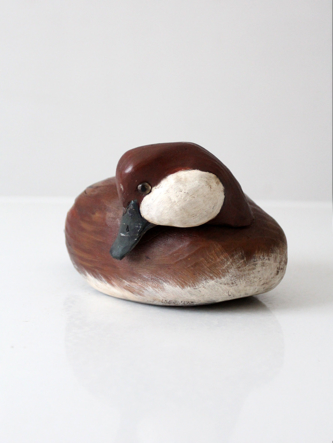 vintage hand-carved canvasback duck decoy