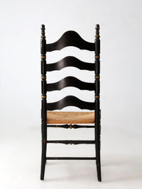 vintage Hitchcock style ladderback chair with rush seat