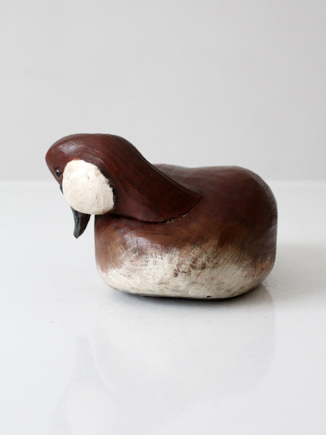 vintage hand-carved canvasback duck decoy