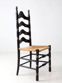 vintage Hitchcock style ladderback chair with rush seat