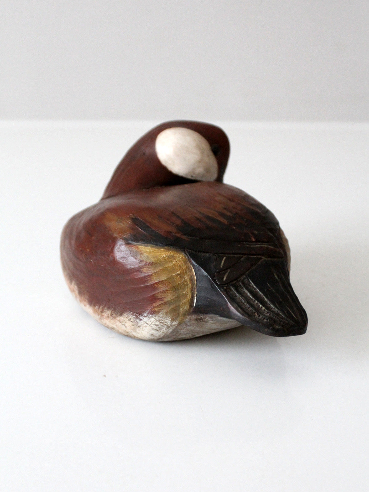 vintage hand-carved canvasback duck decoy