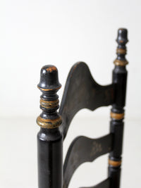 vintage Hitchcock style ladderback chair with rush seat